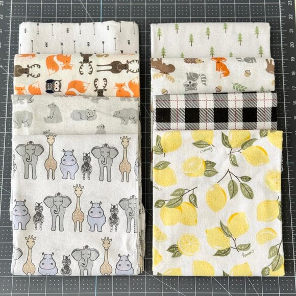 Hudson Neutral Baby Receiving Blankets LOT OF 8 - BRAND NEW (30x30 - Cotton) - Picture 1 of 3